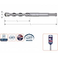 ROTEC SDS HAMERBOOR V-BREAKER 4X110MM