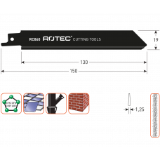 ROTEC 1X RECIPROZAGEN RC630 (BAKSTEEN/GIETSTAAL/POLYESTER)