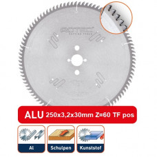 ROTEC HM CIRKELZAAGBLAD NF-METALEN 250X3,2X30MM Z=60 TF POS