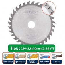 ROTEC HM CIRKELZAAGBLAD 190X2,8X30MM Z=24 WZ