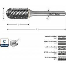 ROTEC C HM STIFTFREES KRUISVERTAND 6X18X50MM